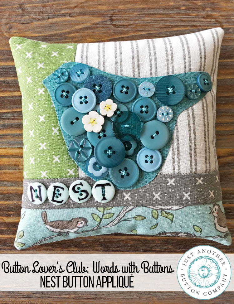 Button Lover’s Club: Nest Button Appliqué Pillow