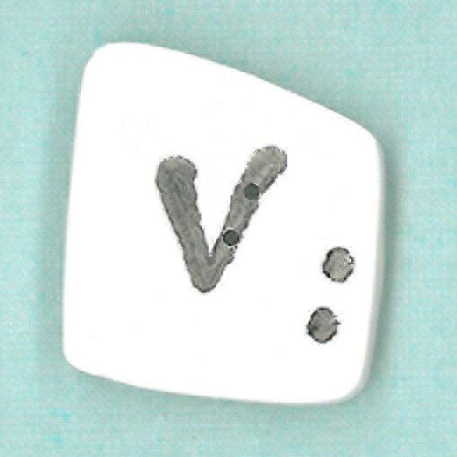 white letter v