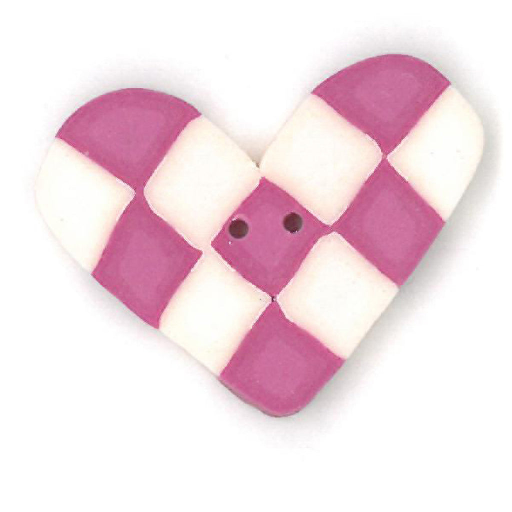 pink & white checked heart