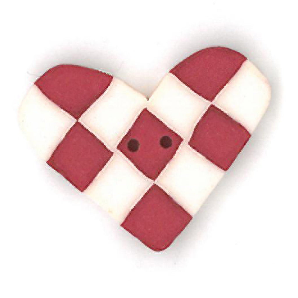 small red & white checked heart