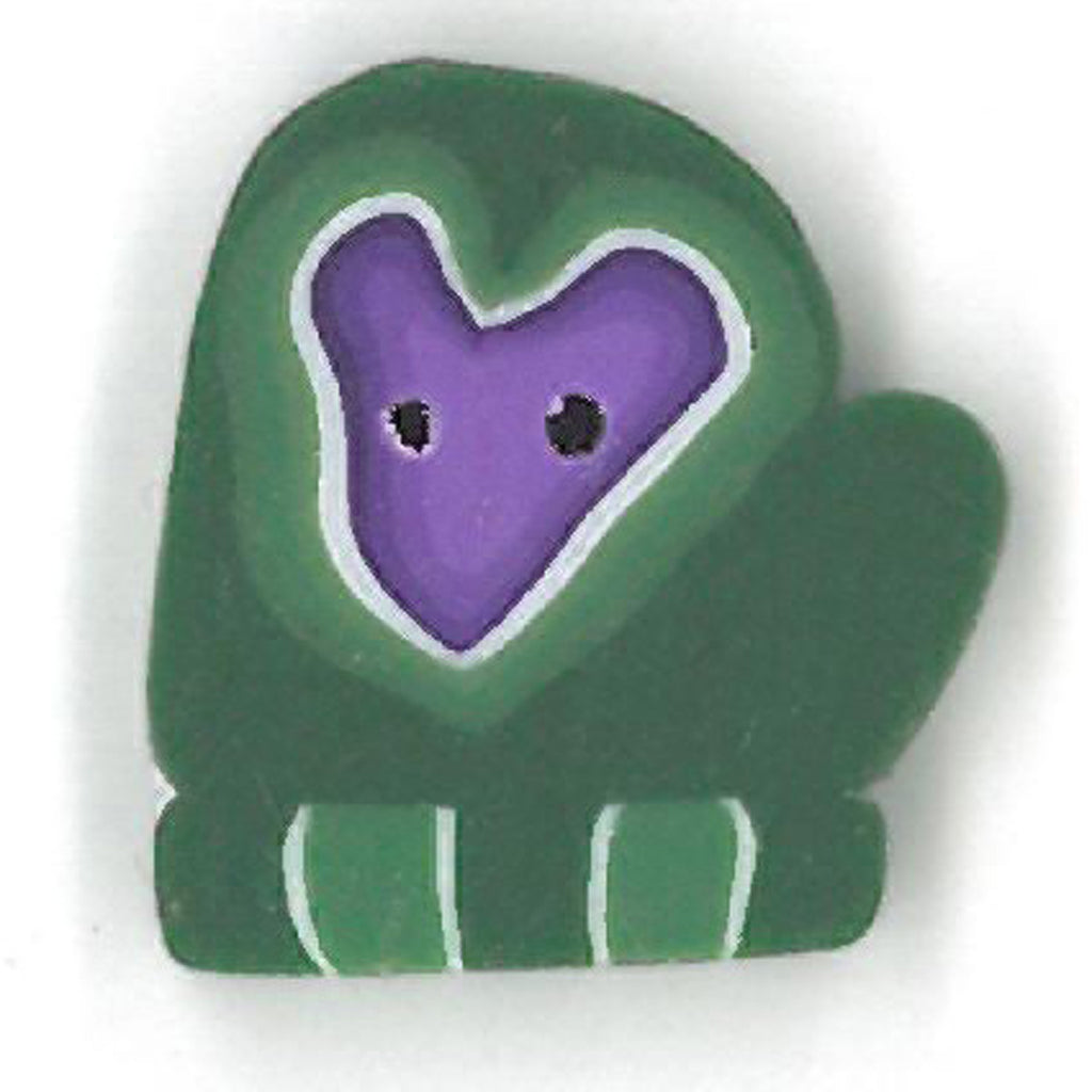 small green mitten with heart