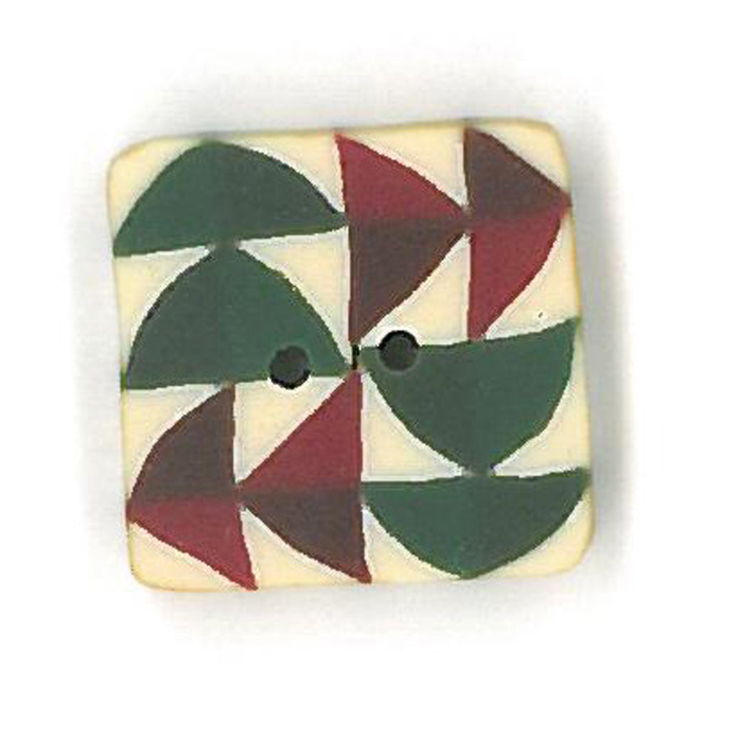 small red/green quilted geese