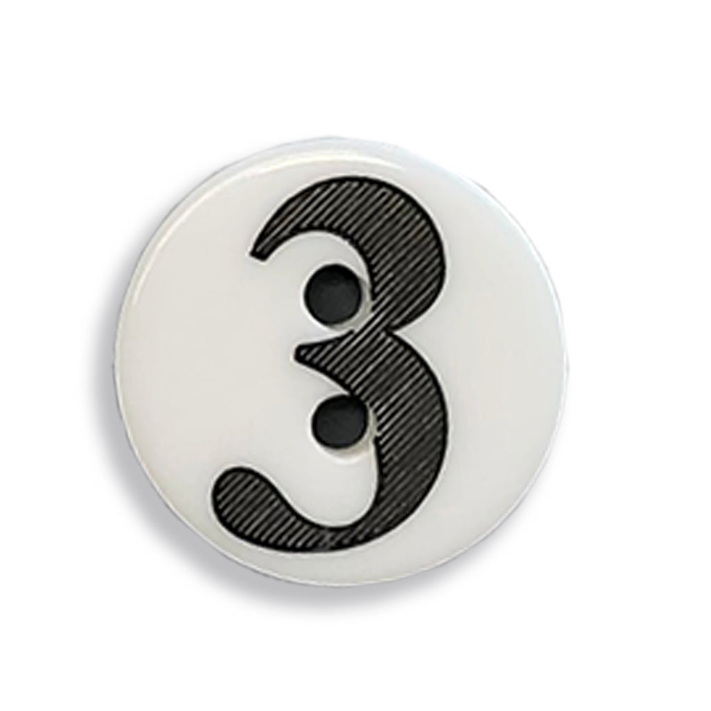 "3" Button (white)