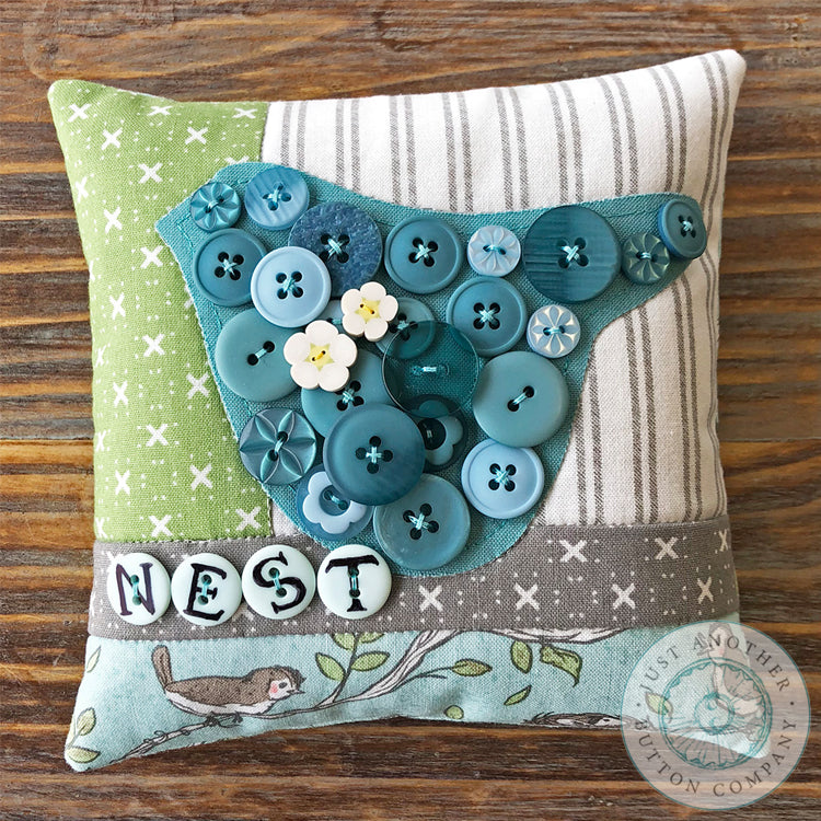 Nest Button Appliqué Pillow Pattern PDF