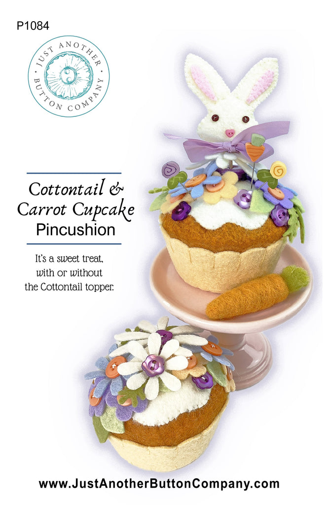 Cottontail & Carrot Cupcake Pincushion Pattern PDF