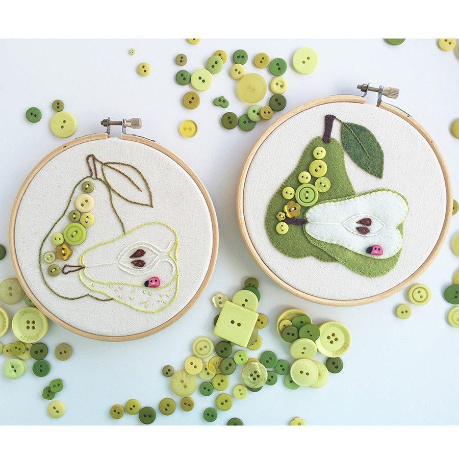 Juicy Pear Embroidery & Applique Pattern