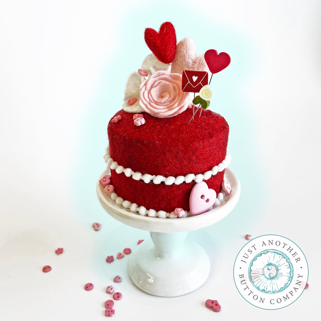 Red Velvet Pincushion--supplies only, pattern & pins sold separately