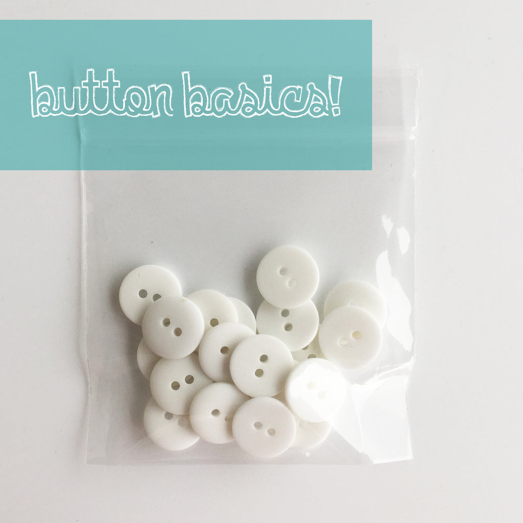 white hand dyed buttons 5/8"