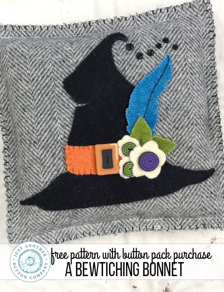 Free Pattern with Button Pack Purchase: A Bewitching Bonnet