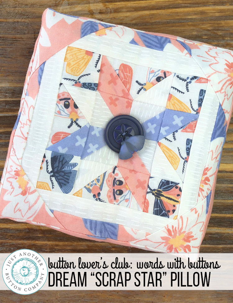 Button Lover’s Club: Words With Buttons Dream “Scrap Star” Pillow