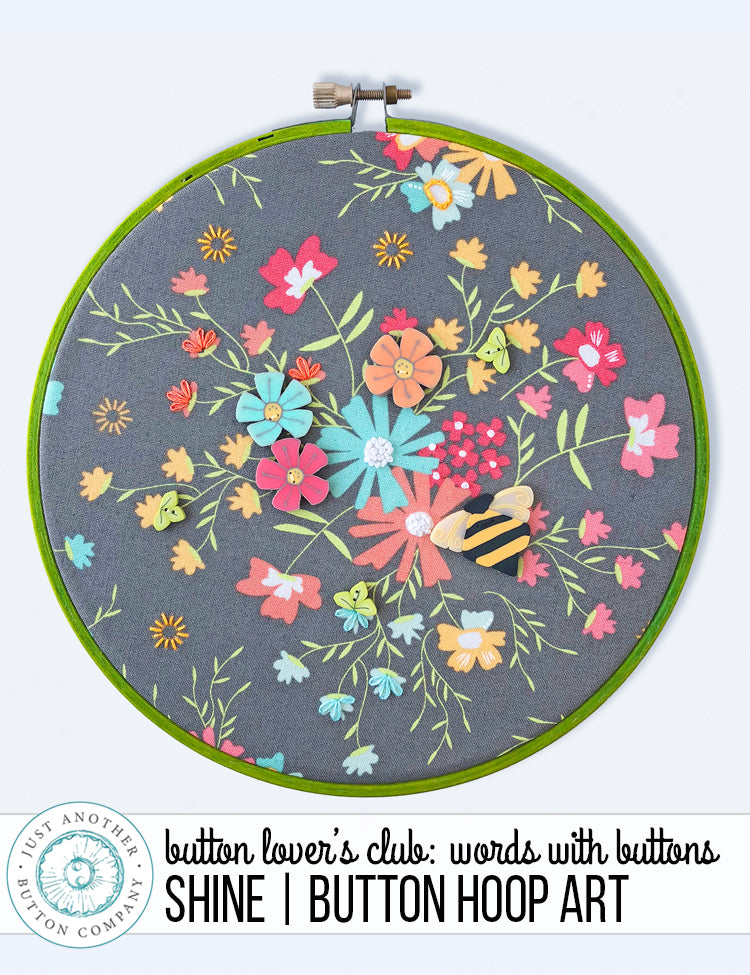 Button Lover’s Club: Words with Buttons | Shine Button Hoop Art