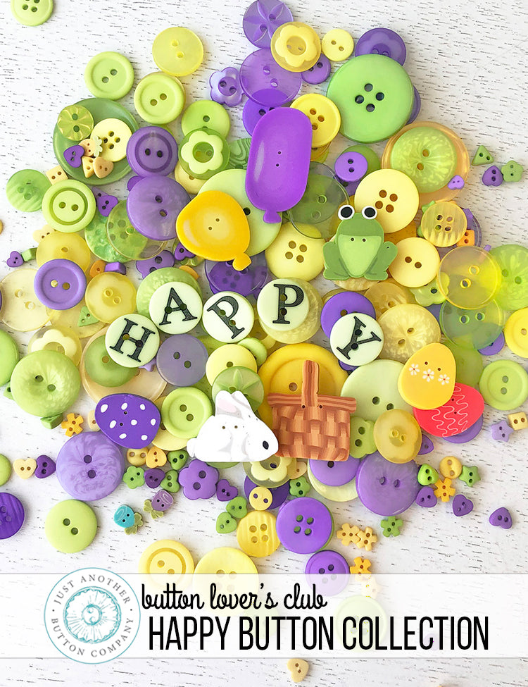 March Button Lover's Club: Words with Buttons- Happy