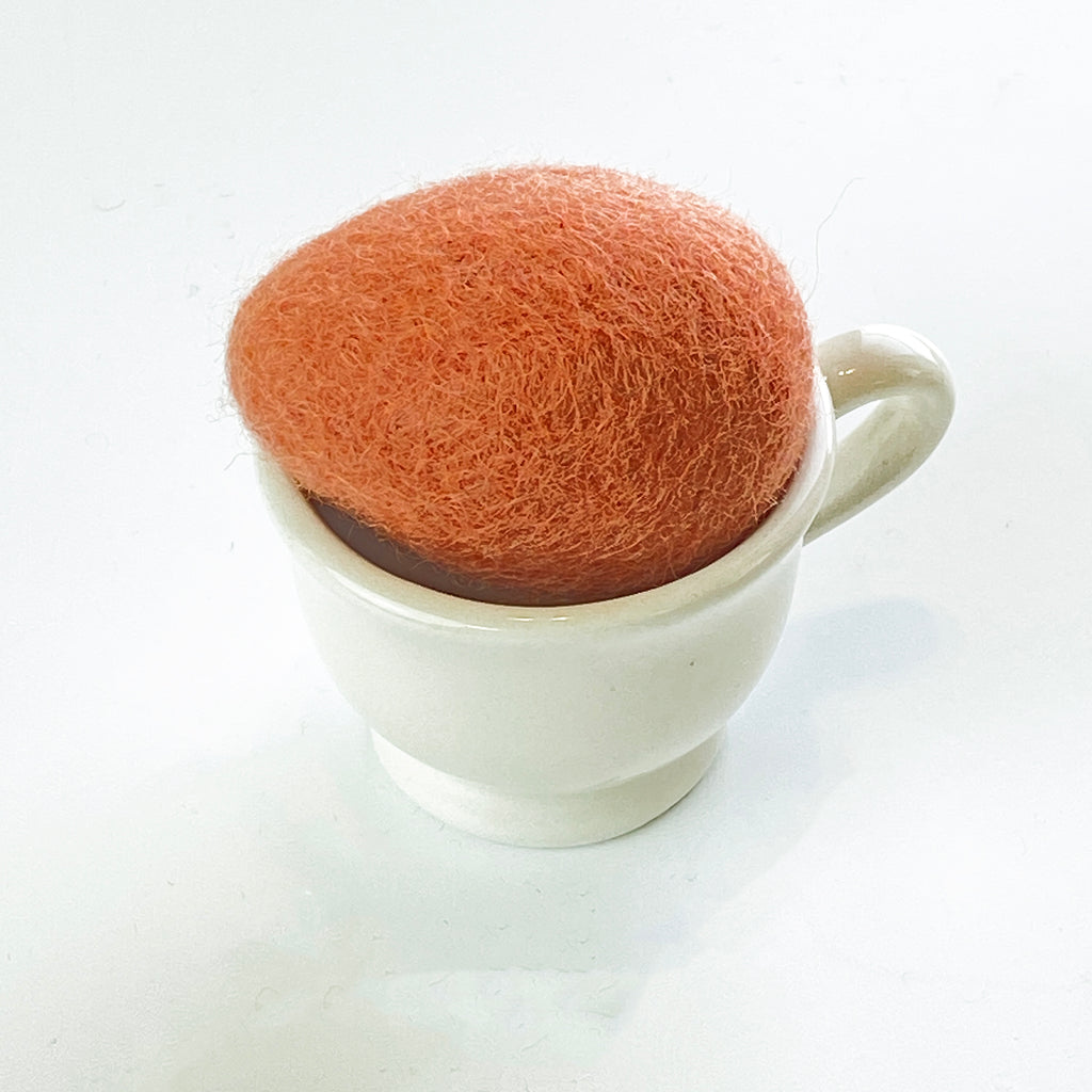 Coral Felted Wool Egg