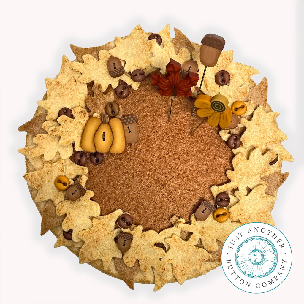 Perfect Pumpkin Pie Pincushion Kit--supplies only, pattern and pins sold separately