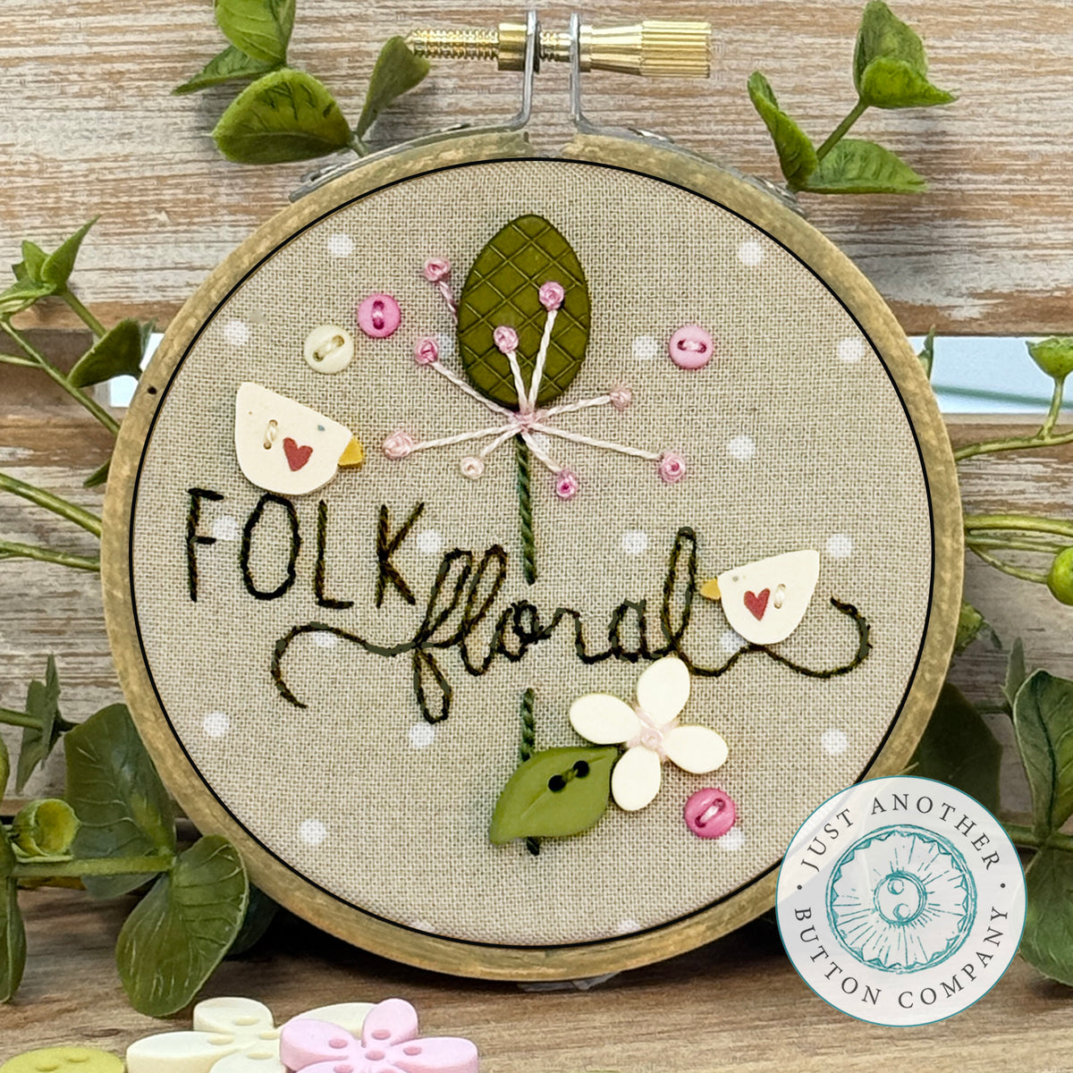 Folk Garden Buttons: Pink Thistle – Just Another Button Company