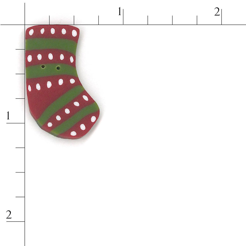small red & green stripe stocking
