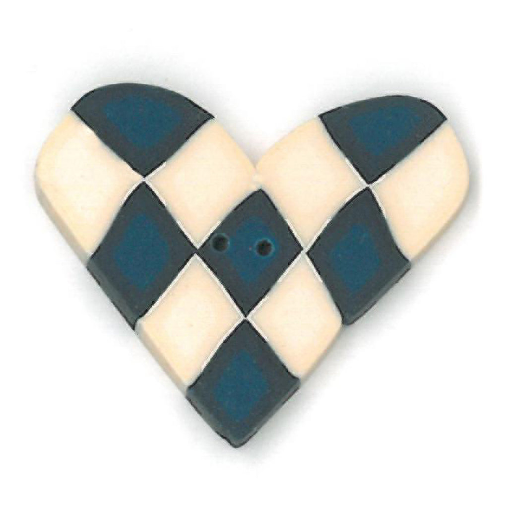 overdyed blue & white checked heart