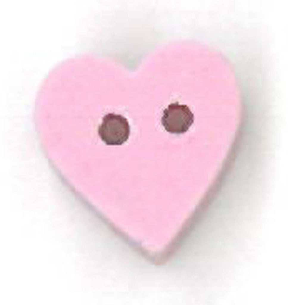 14mm pink heart buttons with two holes - The Button Shed