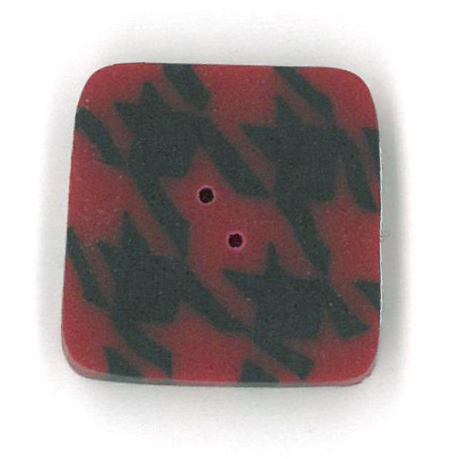red and black houndstooth button