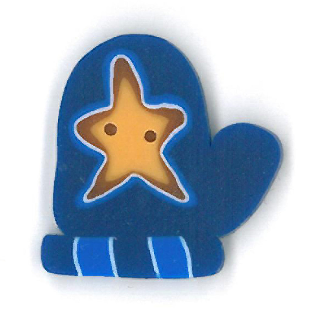 large blue mitten with star