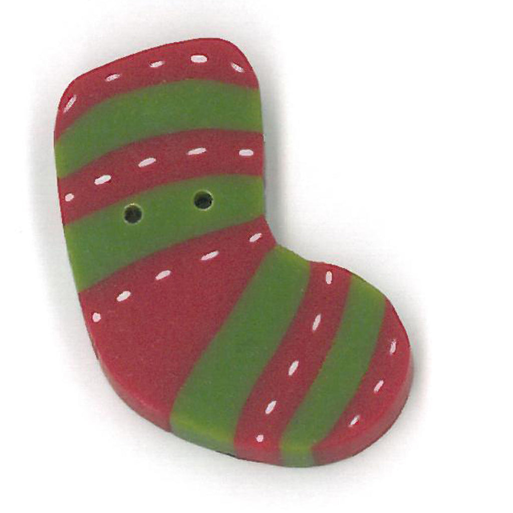 tiny red & green stripe stocking