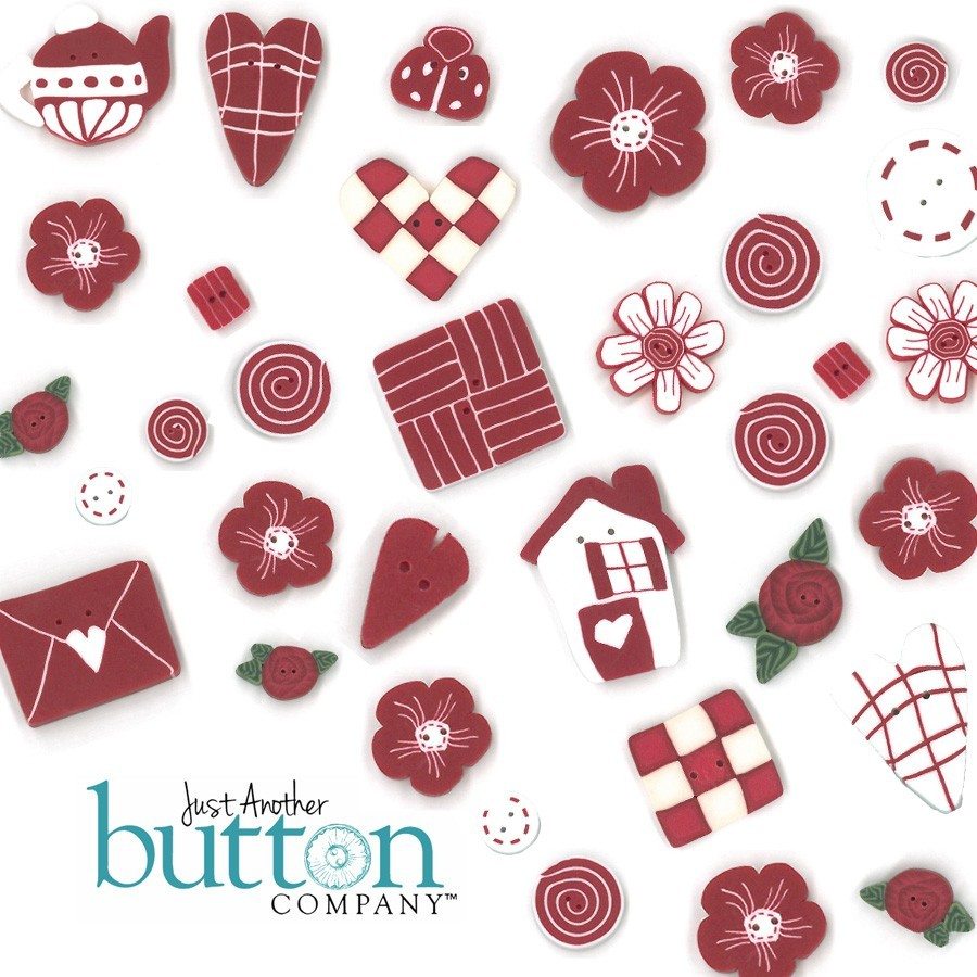 Red & White BUTTONS (includes free chart)