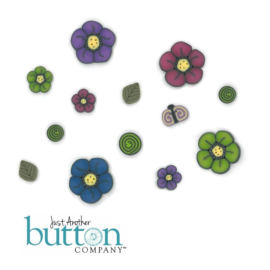 Just Another Button Company button pack for floral purse