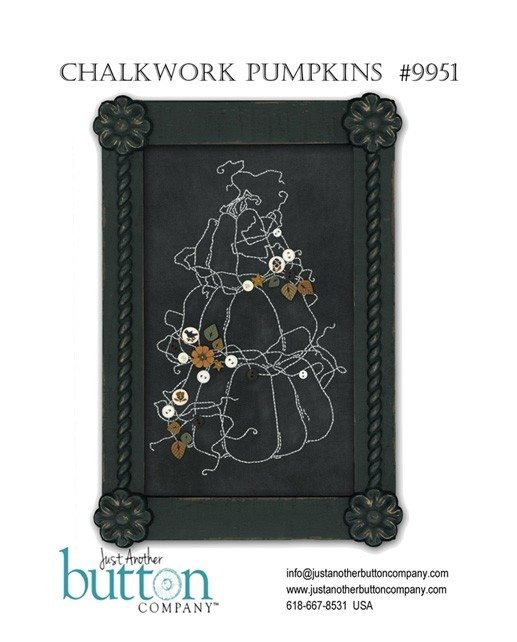 Chalkwork Pumpkins #1 (includes free pattern for embroidery)