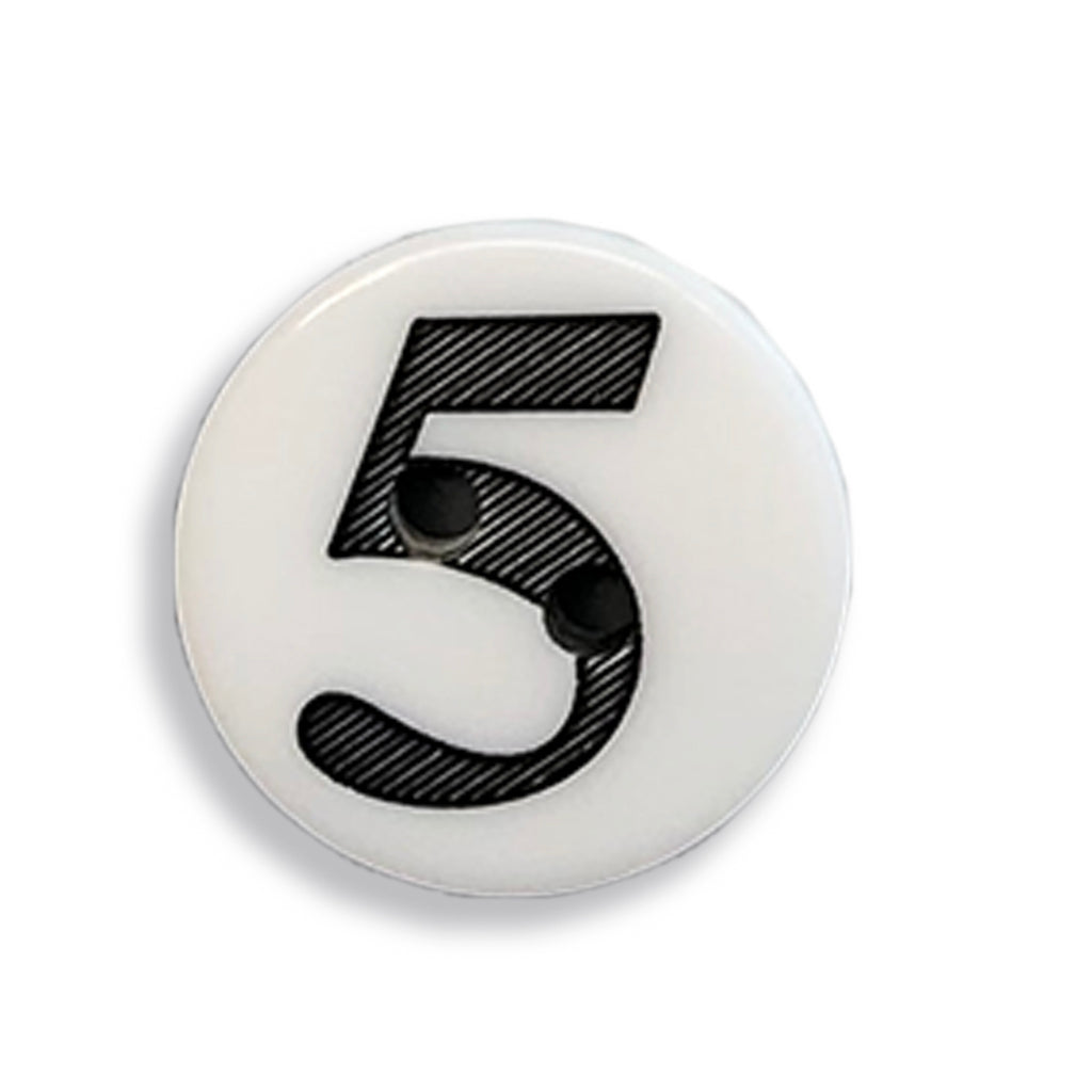 "5" Button (white)