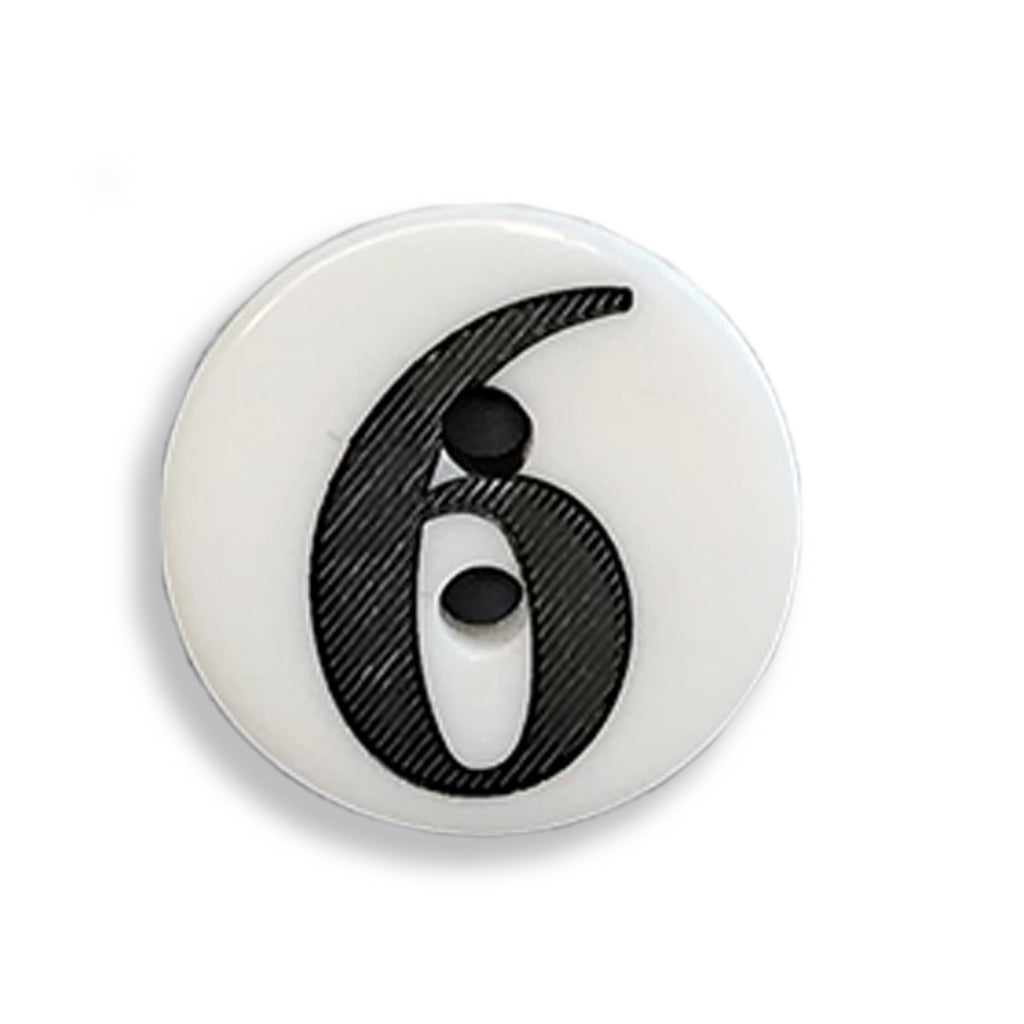 "6" Button (white)