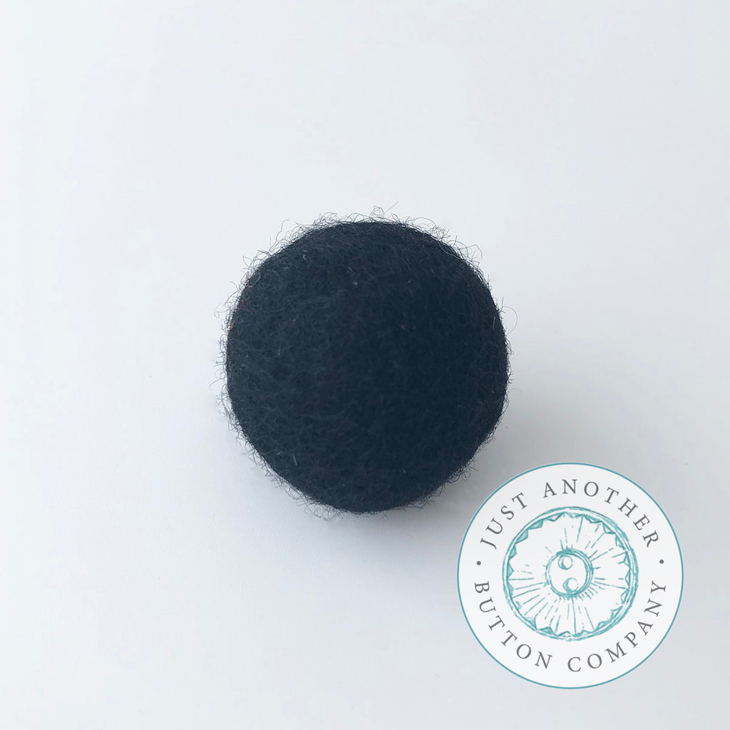 Black Felted-Wool Ball - 3CM