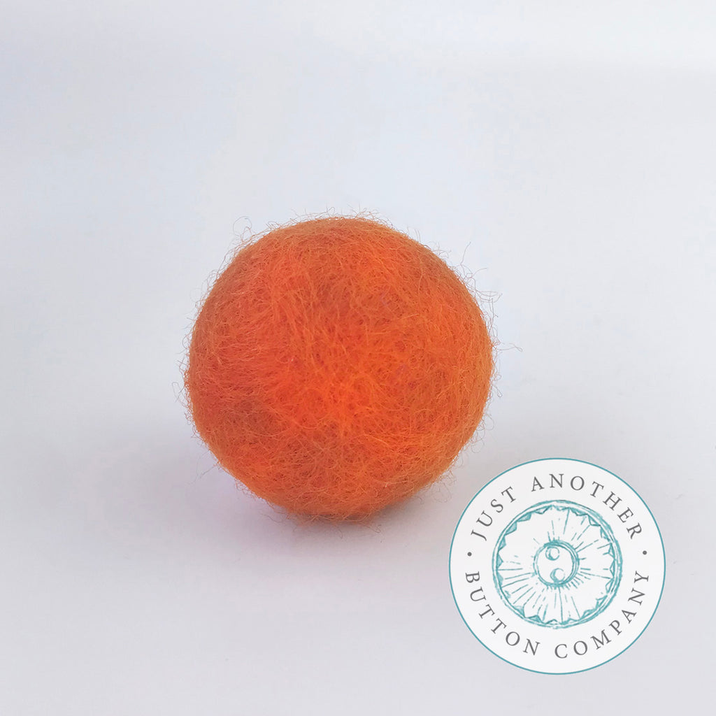 Orange Felted-Wool Ball - 3CM