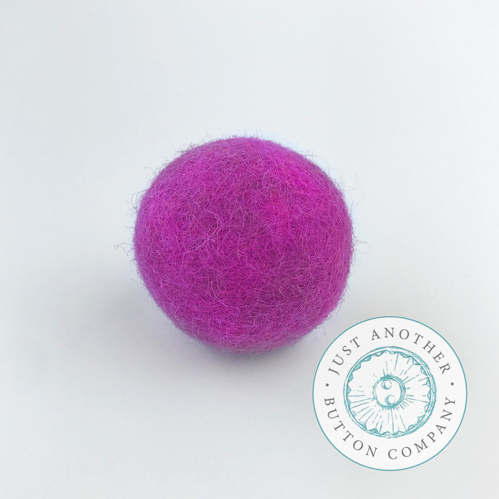 Dark Pink Felted-Wool Ball - 3CM