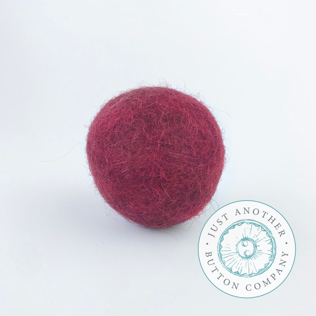 Deep Red Felted-Wool Ball - 3CM