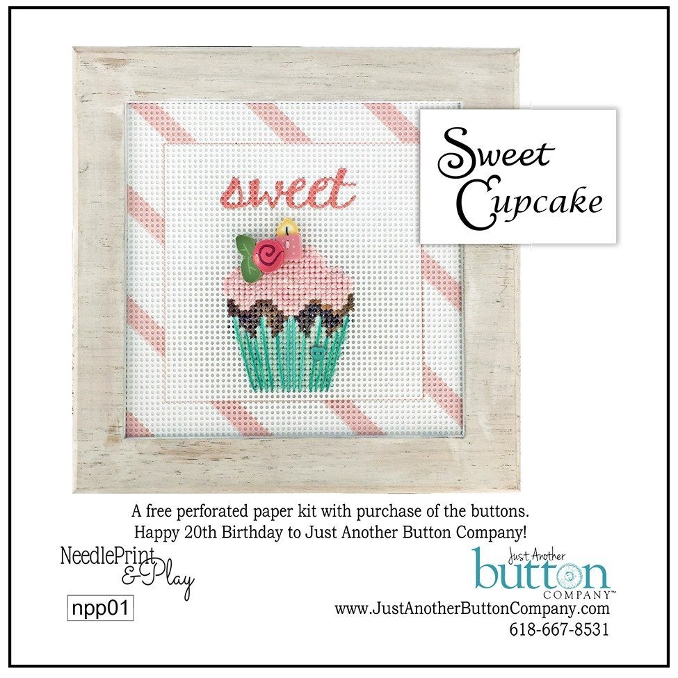 JABC - Cross Stitch Patterns - Sweet Cupcake Printed Perforated Paper Kit