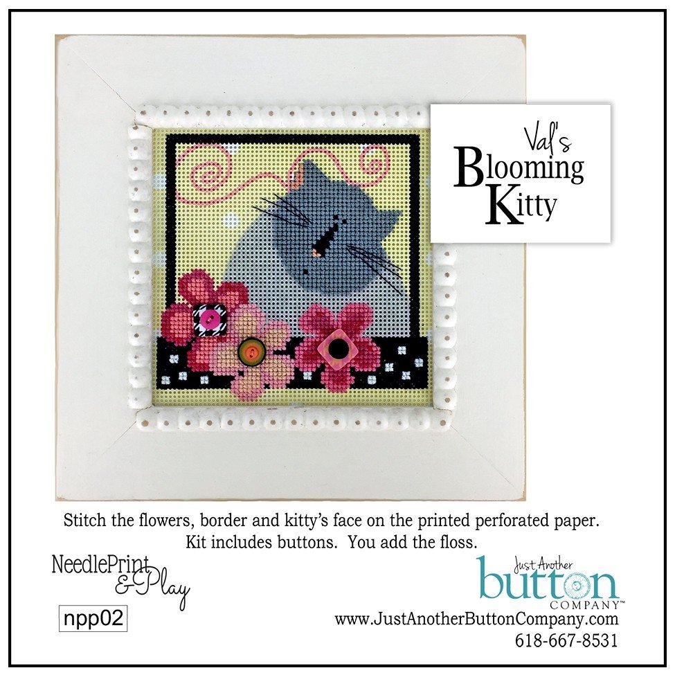 JABC - Cross Stitch Patterns - Val's Kitty Perforated Paper Kit
