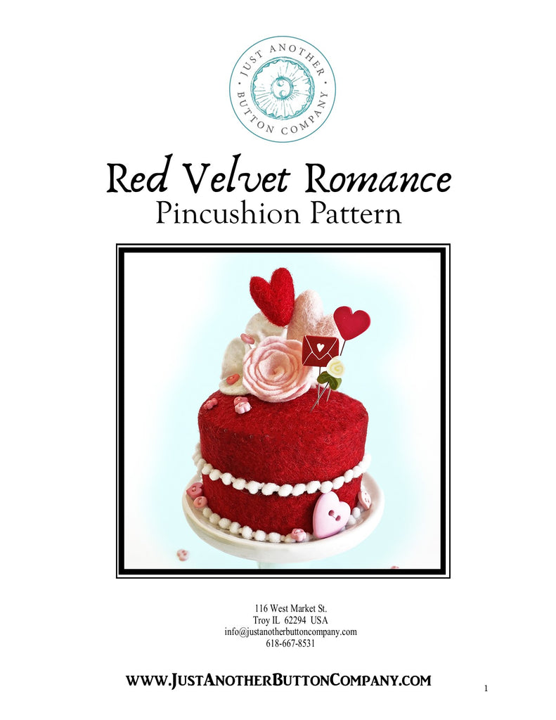 Red Velvet Romance Pincushion Pattern PDF