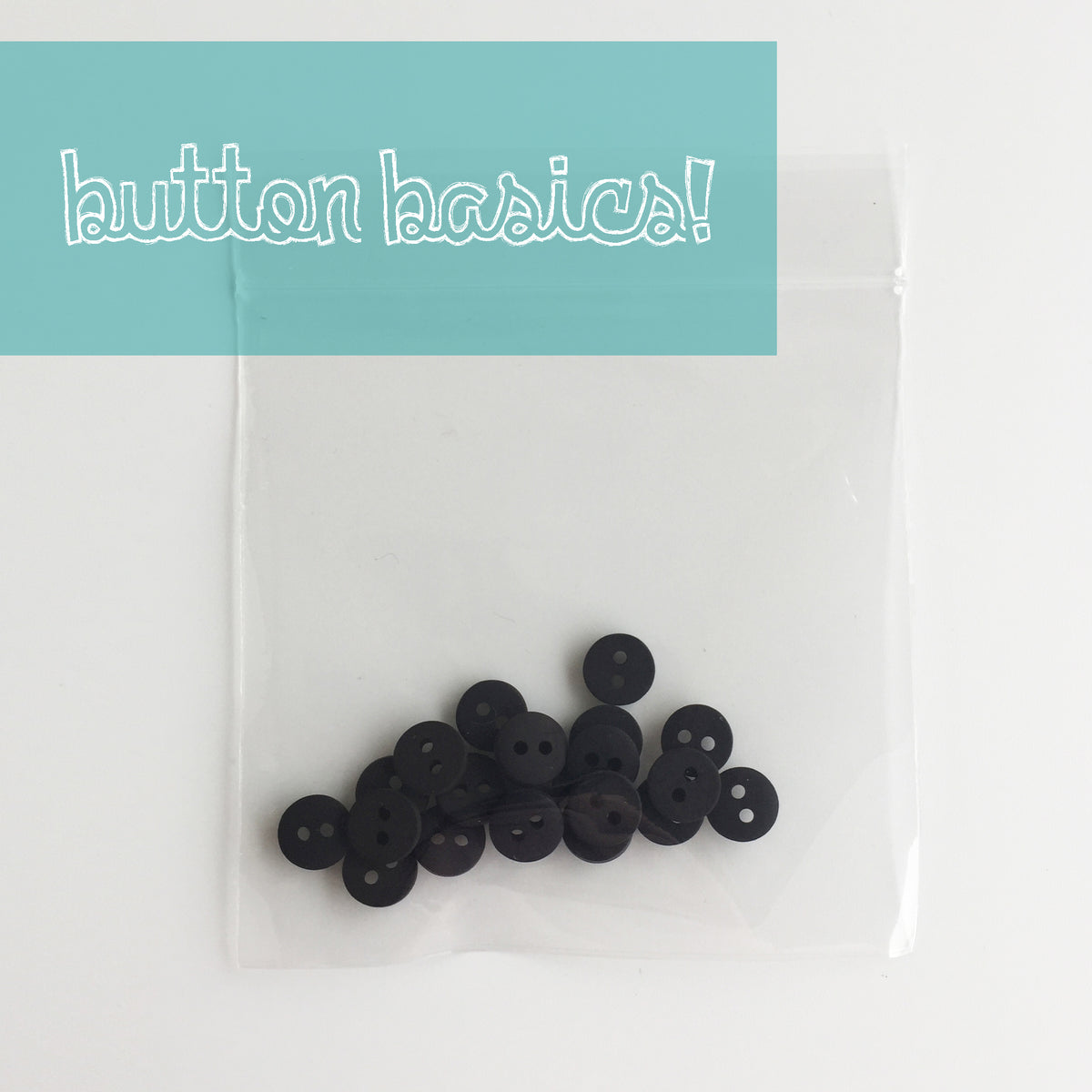 Button Basics - 20 Black Matte Finish Buttons - 5/16