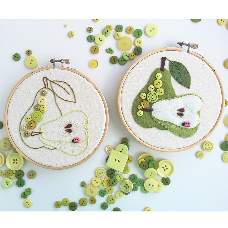 Cat Embroidery Kit - Pear and Simple