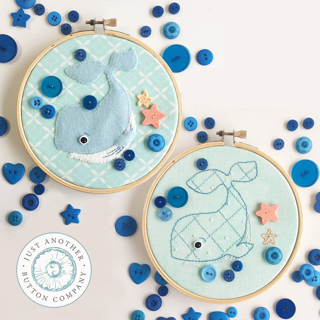 Little Blue Whale Applique & Embroidery Pattern PDF